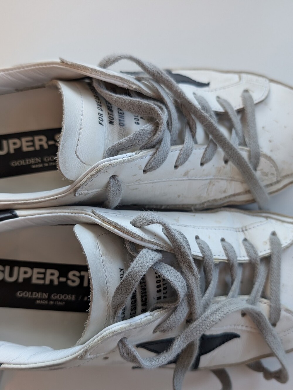 Golden Goose White Leather Sneakers with Black Star Accent - Size 37 - Picture 6 of 16